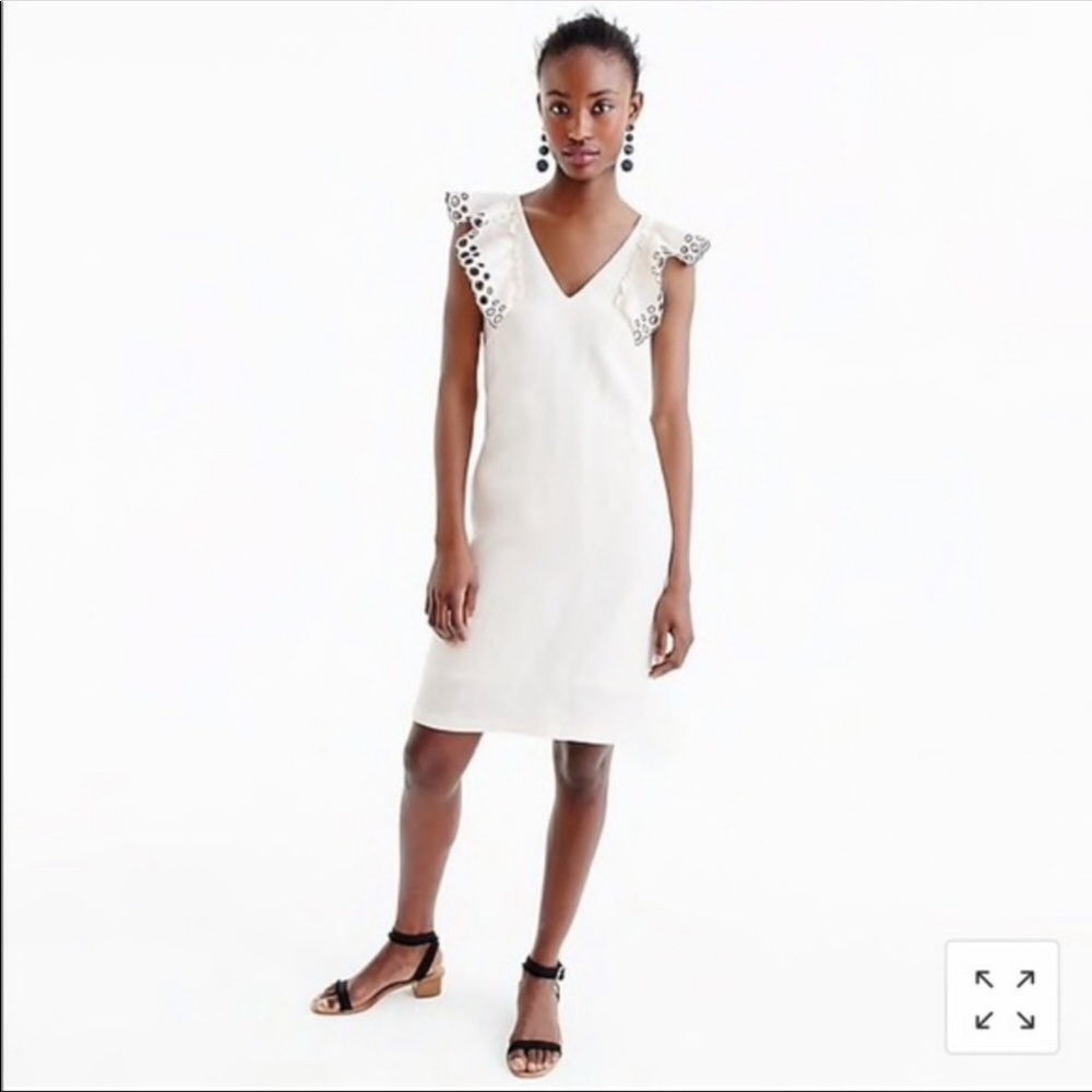 J. Crew Collection Eyelet Ruffle  Sheath Dress